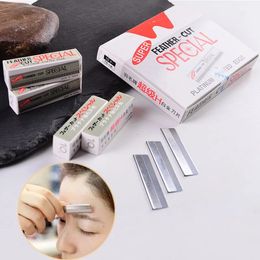 Eyebrow Razor 100 pièces Microblading rasoir de sourcils en acier inoxydable lames de rasoir à sourcils sécurité sourcils rasage tondeuses outil de maquillage Permanent 231017