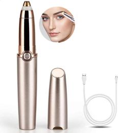 Rasoir de sourcils épilateur à sourcils Rechargeable sans douleur outil de rasoir à sourcils de précision pour l'épilation du nez des lèvres du visage 240124