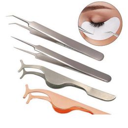 Wenkbrauw piezers oog lash extensie piezer mti stijl applicator krulers nipper hulpprogramma klemklem kleur make -up roestvrij staal d dhuiw