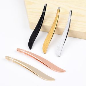Eyebrow Tweezers Gold Color Stain Steel Slanted Tip Face Hair Removal Clip Brow Trimmer Cosmetic Beauty Makeup Tool Accessories