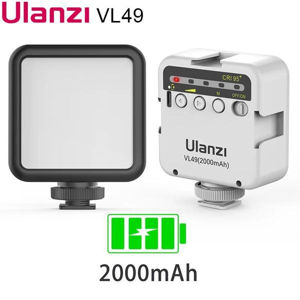 Eyecups Ulanzi Vl49 6w Mini luz Led para oficina de vídeo 2000mah 5500k iluminación con Zoom iluminación fotográfica U luz de relleno brillante para Vlog