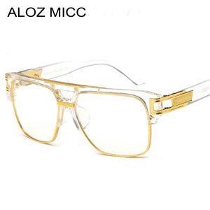 Monture de lunettes ALOZ MICC marque mode femmes lunettes Vintage hommes surdimensionné clair lentille montures de lunettes acétate Q15 230628
