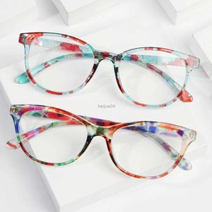 Brilmontuur Mode Elegante Print Bloem Leesbril Oogbescherming Anti Blauw Licht Verziend Brillen Vrouwen Ultralight Frame Brillen
