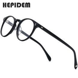 Monture de lunettes HEPIDEM Acétate Lunettes Optiques Femmes Vintage Lunettes Rondes Hommes Myopie Prescription Lunettes Lunettes 9113 230628