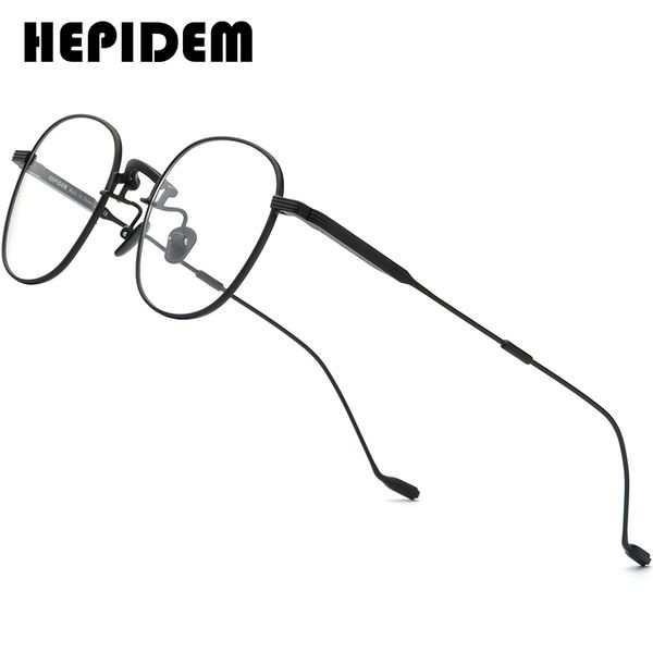 Monture de lunettes HEPIDEM alliage lunettes femmes coréenne marque Design hommes lunettes rondes en métal lunettes clair lunettes cadres 5022 230628