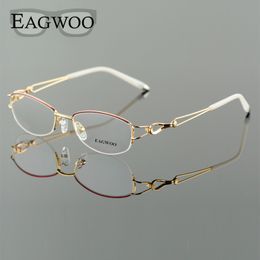 Gözlük Çerçevesi Metal Alaşım Gözlük Yarım Jant Optik Reçete Kadın Gözlük Okuma Miyopi Çiçek Gözlük Mor Mavi 52223 230628