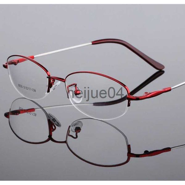 Marco de anteojos Nuevo llegado Gafas transparentes para mujeres Gafas Gafas de vidrio transparente Highend Titanium Memory Metal Semirim Frame Anteojos x0731