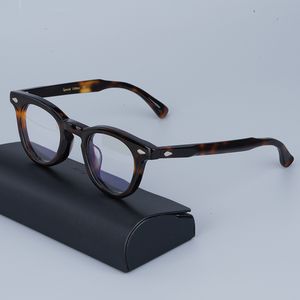 Lenzenvloeistof Frame TOP Japanse Handgemaakte Acetaat Ronde Brillen Frames Zwart Schildpad Retro Klassieke Mannen Vintage Bril Bijziendheid Eyewear 230621