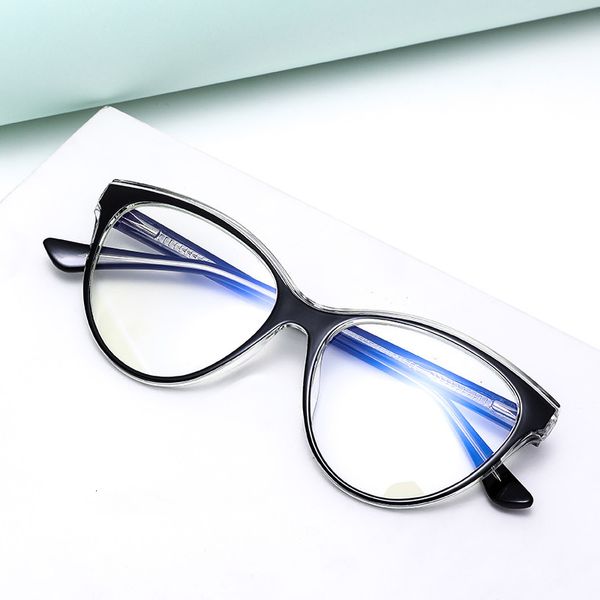 Monture de lunettes tendance pour femmes TR90 monture de lunettes œil de chat avec charnières à ressort bloquant la lumière bleue montures de lunettes de protection anti-rayonnement 230621