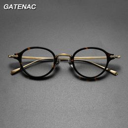 Monture de lunettes Vintage Acétate Lunettes Cadre Hommes Ronde Myopie Prescription Optique Petites Lunettes Cadre Femmes Marque De Luxe Lunettes 230725