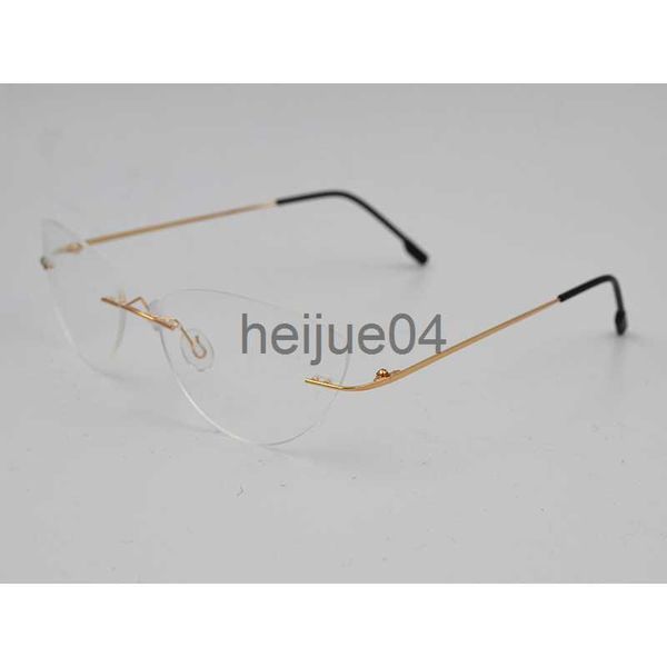 Monture de lunettes Lunettes transparentes œil de chat pour femme Monture Myopie Presbytie Prescription Lunettes optiques Mémoire Cadres en titane Lentille transparente R5 x0731