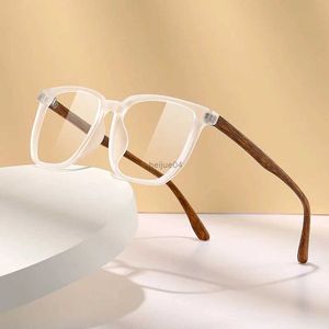 Monture de lunettes motif bois rétro Anti lumière bleue lunettes pour hommes optique TR90 mâle lunettes carrées cadre femmes lentille claire cadres cadeaux F75233