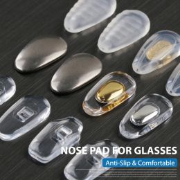 Coudons de nez de lunettes, Tampons de nez de chambre à air en silicone à noyau en métal, Taft de remplacement des verres antidérapants à vis