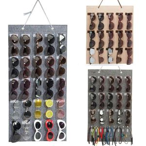 Conteneur de lunettes de soleil, organisateur de rangement, affichage, sac mural suspendu, support de poche, support organisateur pour lunettes Storage197D