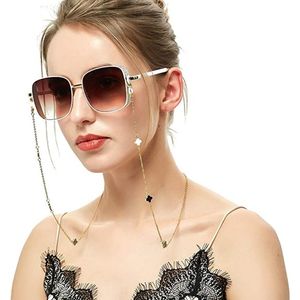 Brillen Accessoires Lenzenvloeistof Ketting Zwart Wit Vier Boom Blad Brillen Houder Sunglass Retainer Strap Vrouwen Nek Masker Opknoping Touw 230628