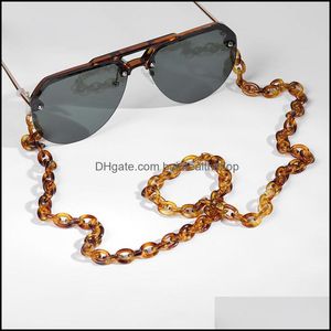 Accessoires de lunettes Chaîne de lunettes de soleil en acrylique léopard Lunettes chics Chaînes de lunettes pour femmes Lunettes de lecture Lunettes de lecture Porte-cordon Nec Dhbi2