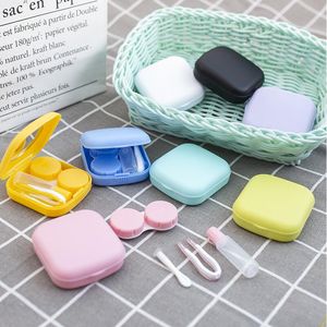 Bril accessoires mini -bril kas zak draagbaar gemakkelijk carry make -up schoonheid leerling opslaglenzen doos spiegelcontainer reiskit schattige stijl