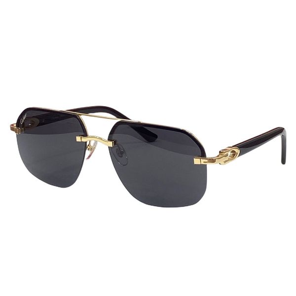 anteojos gafas carti gafas de sol de diseño CT0276S Marco óptico sin montura de metal compuesto Clásico Rectángulo Cuadrado Lujoso parasol dorado luneta de gafas de sol