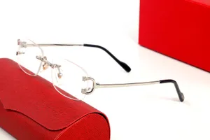 anteojos carti gafas plata diseñador gafas de sol mujer moda rectángulo Hombres de negocios Diseño de marca Tonos de verano Lentes de colores Aleación Sin montura Sin marco