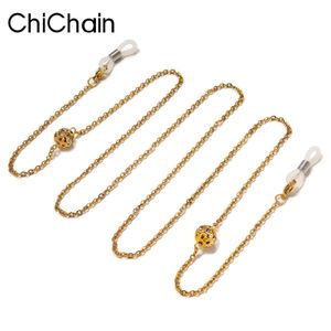 Cadenas de anteojos Chichain Collar de anteojos de cristal con cuentas de perlas elegantes para mujeres Cadenas de titulares de anteojos de acero inoxidable elegante 4 colores 230612