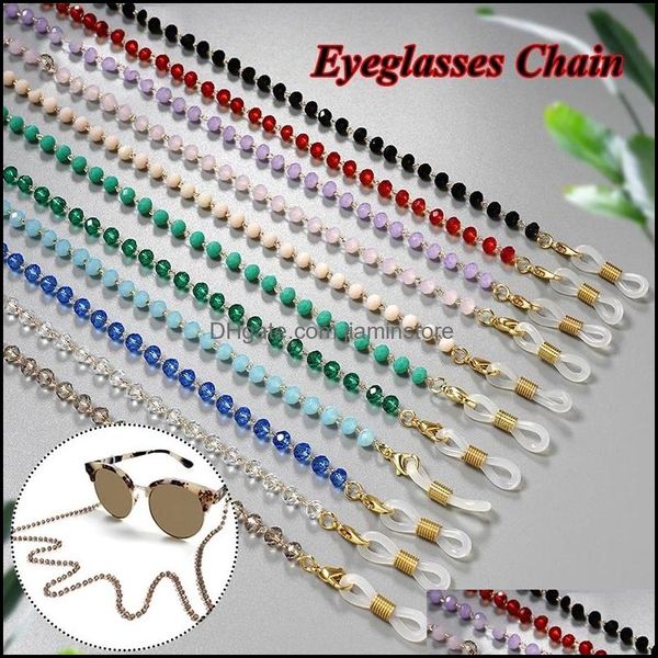 Cadenas de anteojos Gafas con cuentas de cristal Collar de cadena Correa de cordón Correa Gafas de sol antideslizantes Cuerda Accesorios para gafas Gota del OTS2N