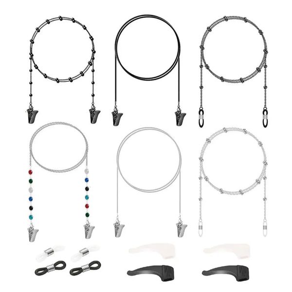 Cadenas para anteojos Cadenas para anteojos para mujer con clips Soporte para collar con cuentas Máscara Cordón alrededor del cuello Cordones para gafas de sol 231121