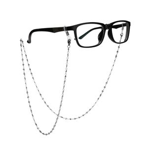 Couches de lunettes Exquise en acier inoxydable Eyeglass Chaîne Collier Collier Sangle de soleil Bracket Hanging Corde (Silver) C240412