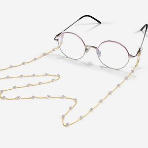 Coudons de lunettes de lunettes de lunettes de lunettes de lunette blanc Perle de perle coeur coeur en cristal de lunettes de lunettes de conserve