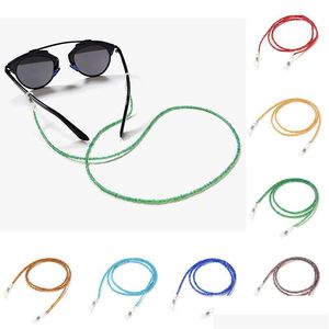 Brillen Kettingen Fashion Beaded Crystal Glasses Neck Strap Sunglass Chain Candy Color Lanyard Rope Beads Cord Holder Drop Delivery Dhldm