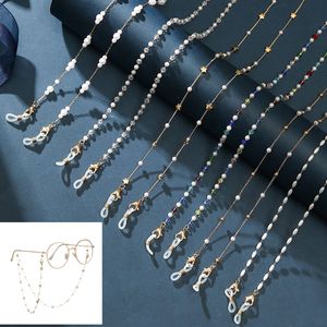 Brillenketens mode parelglazen ketting voor vrouwen boho kralen masker houder hart charme zonnebril lanyard nek nek brillen brillen accessoires 221119