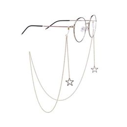 Couches de lunettes Fashion Fashion Femmes Penadants Péorons Crect Star Sunglasses Lunettes Chaîne Eyewars Cordon Cord