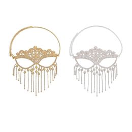 Chaînes de lunettes mascarade visage chaîne glands casque bijoux strass réglable 231204