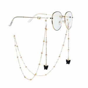 Brillenketens eenvoudige trend antislipglazen anti -verlieslegering metalen bril kettinghals met gezichtsmasker hangende touw vlinder c240411