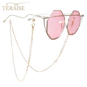 Chaînes de lunettes TERAISE Chaîne de lunettes pour femmes/dames Mode rétro en métal sculpté lunettes de soleil cordons sangle réglable avec un chiffon propre 231204