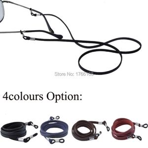 Cadenas de anteojos Venta al por mayor 20 UNIDS Cordón de anteojos de cuero Extremo ajustable Titular de anteojos Ancho 3.5 MM Gafas de cuero correa para el cuello Cuerda Cuerda Banda 230612