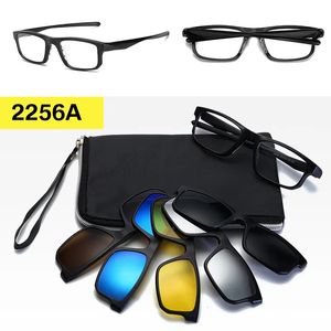 Lunettes avec Clip magnétique sur lunettes de soleil lentilles optiques pour hommes lunettes de soleil 5 en 1 femmes conduite lunettes classiques 240327