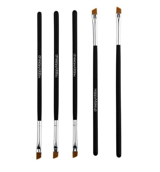 Recourbe-cils 5 pièces ensemble sourcil noir incliné pinceau angle plat Eyeliner fard à paupières sourcil outil de maquillage professionnel femmes Cosmet9231054