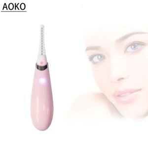 Wimperkruller AOKO USB oplaadbare elektrische wimperkruller Verwarmde make-up Langdurige natuurlijke wimpers Curling Automatische verwarming Beauty Tools 231202