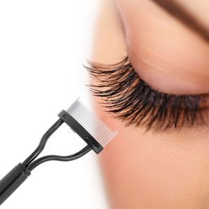 Metal Eyelash Curler and Separator Makeup Tool, Beauty Cosmetic Eyelash Brush Comb in Silver