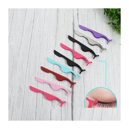 Wimpers krultje valse pincet 8 kleuren nep oog lash applicator extensie nipper hulpklem make -up make -up pincet drop levering dhpvx