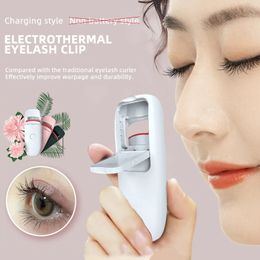 Wimperkruller Verwarming Wimperclip Draagbare handbediende elektrische verwarmde wimperkruller Langdurige wimperpermanent Thuis Oplaadbare make-uptools 231202