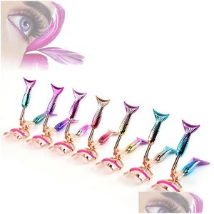 Recourbe-cils Sirène Bigoudis Eye Lashes Curling Clip Faux Pince À Épiler Cils Cosmétique Beauté Maquillage Outil Métal Accessoires Drop D Dhsdg