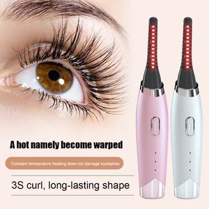 Wimperkruller Mini Elektrisch Verwarmde Wimpers Curling Schoonheid Make-up Tool Langdurige Lash Lifting Accessoires Strijkkam 231012