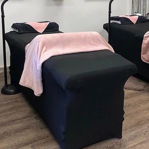 Extensión de pestañas Sábana de cubierta de cama Sábana elástica de spandex ajustable para salón Spa Mesa de masaje Rosa Blanco Negro Cubierta lavable 240320