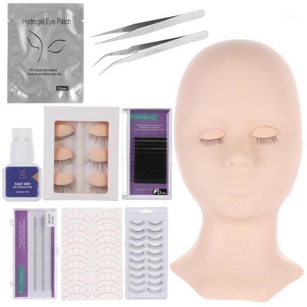 Cils Mannequin Tête Remplacé Paupières Entraînement En Silicone Ensemble Extension De Cils Pour Débutants Avec Volume Ventilateur Cils Haute Qualité Faux Cils1