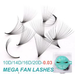 Cils 10d 20d 0,03 Épaisseur Pointy Base Sharp Slim Sole étroite Mega Volume russe Vol volume Fin Fin Russie Volume Lashes Extensions