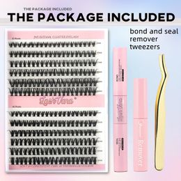 Wimpers 240 STUKS Clusters Lash Bond en Seal Make-up tools DIY Wimpers Extension kit voor lijmen Lijmaccessoires 240318