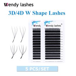 Wimpers 5 stks/partij 3D/4D/5D W Vorm Wimpers Groothandel Premade Volume Fan Wimperverlenging Individuele Lash Benodigdheden Wendy Lashes