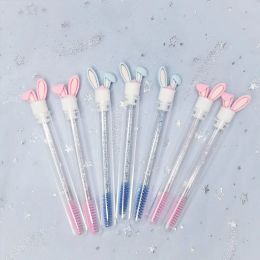 Cils 5pcs Brosse réutilisable Brosse de brosse à cils Brosse de sourcil remplaçable pour l'oreille de lapin à poussière Tie à cristal remplaçable Emballage individuel remplaçable