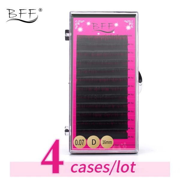 Pestañas BFF Marca 4 cajas Pestañas 0.03C / D (816 mm) Pestañas de visón sintético brillante Maquillaje Falso Pestañas postizas Extensión de pestañas individuales